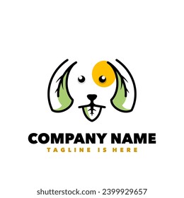 Leaf dog nature logo symbol design
