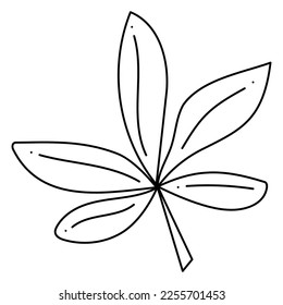 Leaf doodle absrtact. Hand drawn outline vector illustration.