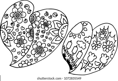 Leaf doodle heart.