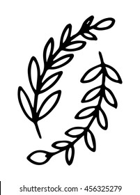 leaf doodle on white background