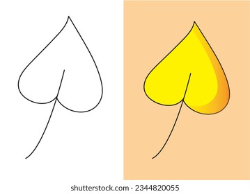 Leaf en estilo doodle y sketch. Ilustración vectorial.
