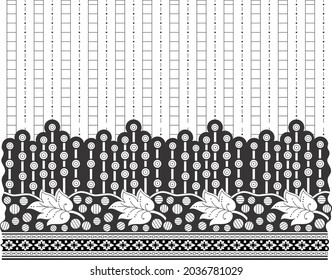 leaf and dot line pattern use in fabric print. background. wall decor. texture. paper print. border use