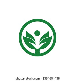 leaf down logo concept illustration design