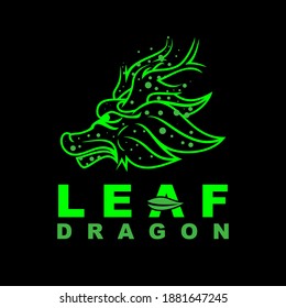 Leaf Dragon Logo Design Vector