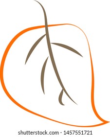 Dibujo de hoja, ilustración, vector sobre fondo blanco.