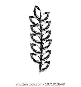 leaf drawing monochrome icon