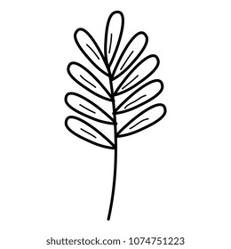leaf drawing monochrome icon