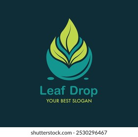 Leaf Drop: Eco-Friendly Logo with Leaf Inside Water Drop for nature business