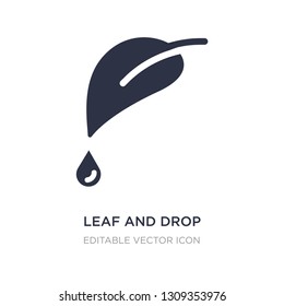 leaf and drop icon on white background. Simple element illustration from Nature concept. leaf and drop icon symbol design.