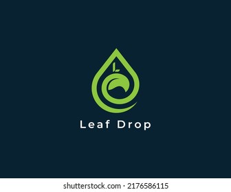 Leaf Drop Logo Concept sign icon symbol Design with Letter L. Water Drop Logo Design. Vector illustration logo template