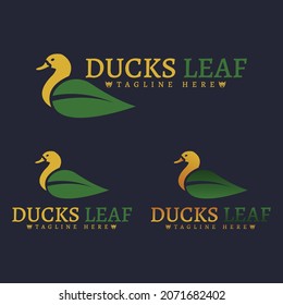 Leaf duck logo vector, Perfect to use for ecology industry, nature life or related to leaf duck.