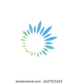Leaf dynamic transition of size and light of the logo, forming a circle

