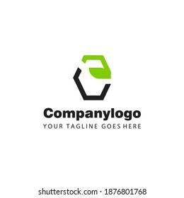 Leaf and E Letter for Company Logo