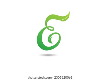 Leaf E letter logo design. Eco E logo. Natural e logo. Unique design. Premium. Business. Templet