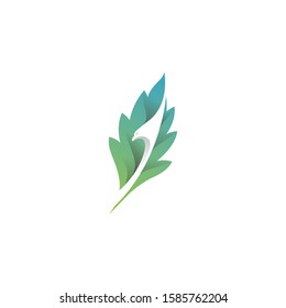 leaf eagle abstract logo vector