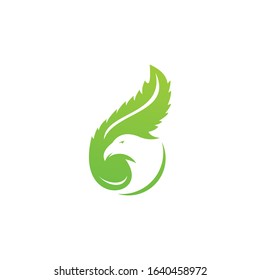 leaf eagle green logo vector