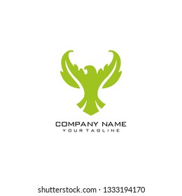 leaf eagle logo template