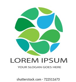 leaf earth logo template design vector