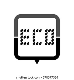 Leaf eco - black vector icon; map pointer;  message bubble