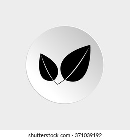Leaf eco -  black vector icon