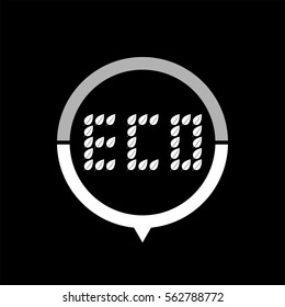 Leaf eco  - black vector icon