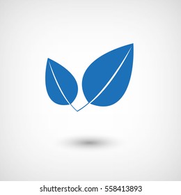 Leaf eco  - blue vector icon