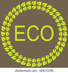leaf eco frame, label and sticker. 