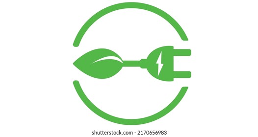 Leaf and eco green electrical plug icon.
ecology and energy saving concept.