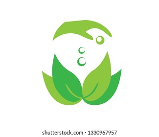 leaf eco green icon logo design