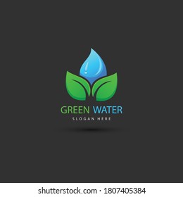 Leaf eco green logo design concept template