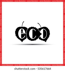 Leaf eco icon vector.