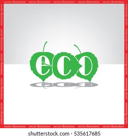 Leaf eco icon vector