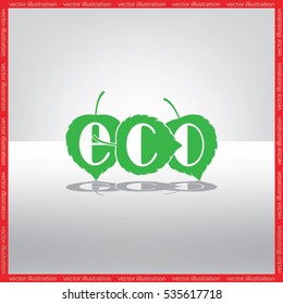 Leaf eco icon vector