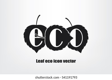 Leaf eco icon vector.