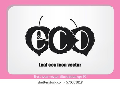 Leaf eco icon vector