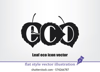 Leaf eco icon vector