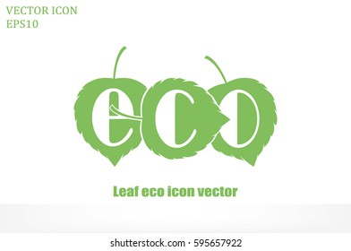 Leaf eco icon vector.