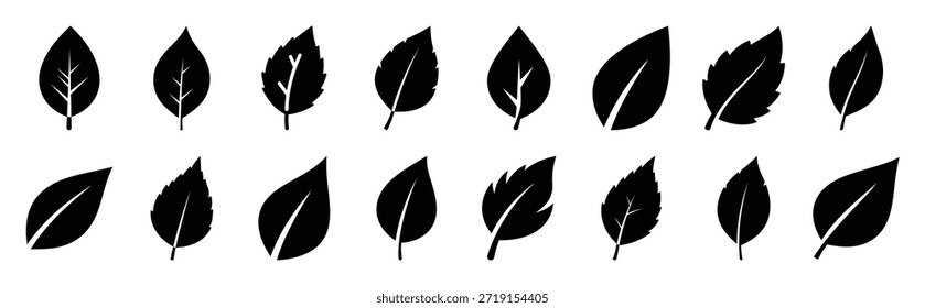 Blatt Eco Silhouette Icon Set