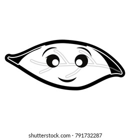 Leaf eco symbol smiling cartoon