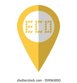 Leaf eco - vector icon;  yellow map pointer