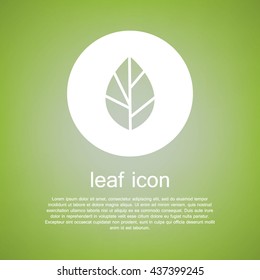Leaf. Eco. Vector illustration on green background