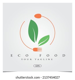 leaf ecology food logo premium elegant template vector eps 10 best for eco nature restaurant