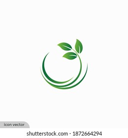 Leaf ecology Icon illustration design Vector company Logo Template