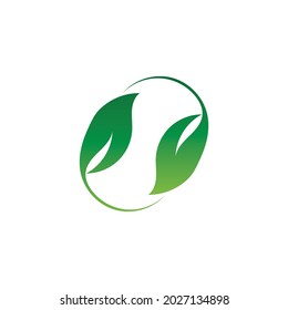 leaf ecology  icon vector illustration template design