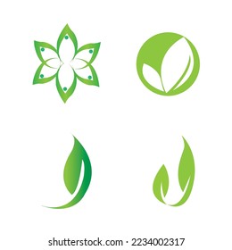 diseño de ilustraciones vectoriales de iconos de ecología de hoja