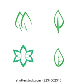 diseño de ilustraciones vectoriales de iconos de ecología de hoja