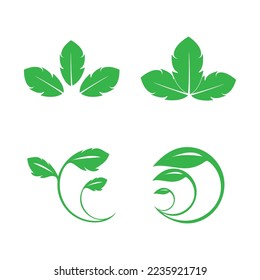 diseño de ilustraciones vectoriales de iconos de ecología de hoja
