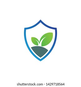 leaf ecology logo design template vecor illustration
