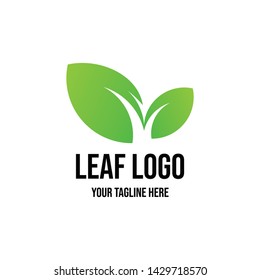 leaf ecology logo design template vecor illustration