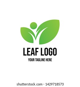 leaf ecology logo design template vecor illustration